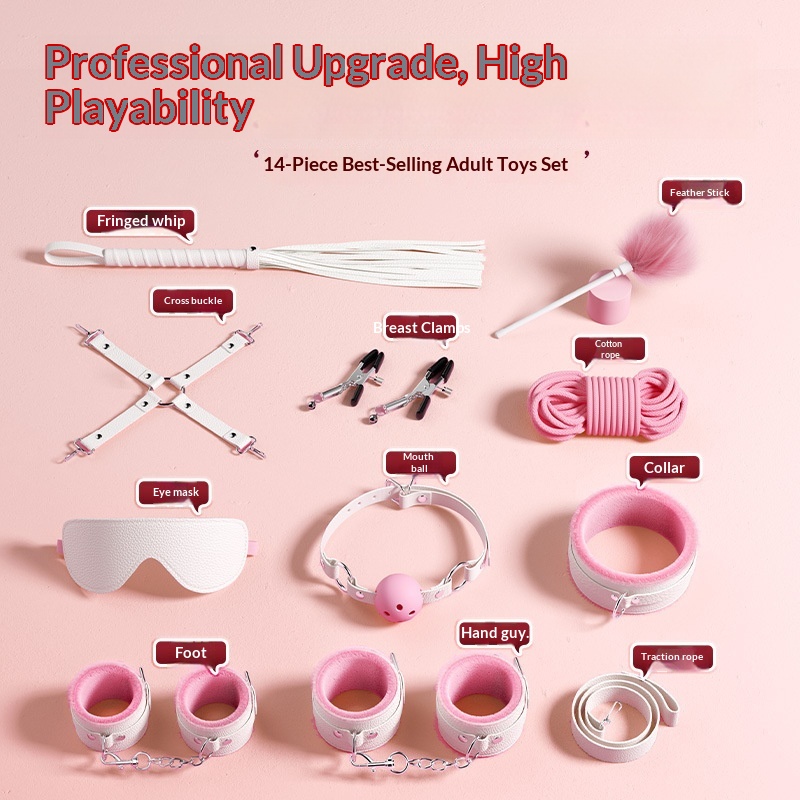 Eros Lab Bondage-Sexspielzeug für Frauen, 10-teiliges Set mit Litschi-Muster, Rollenspiel-Bett-Set für Erwachsene (SM)_voghion.com