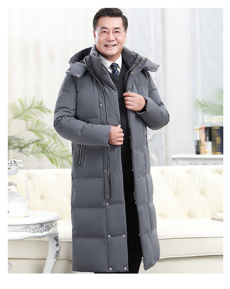 Cross-Border Dad Daunenjacke für Jungen, dick gefüttert, lang, knielang, für Herren mittleren Alters und Senioren, warme und trendige Winterbekleidung_voghion.com