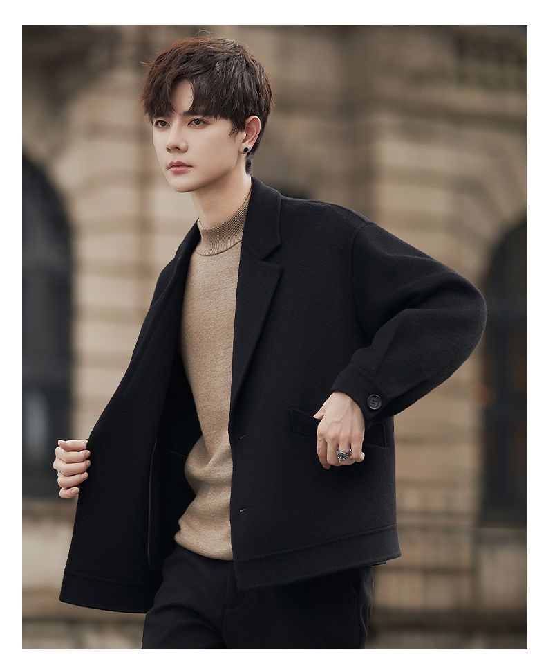 boy Boy Men's Coat Short Korean Style New Trendy Autumn Winter Casual Versatile High-Quality Wool Jacket_voghion.com
