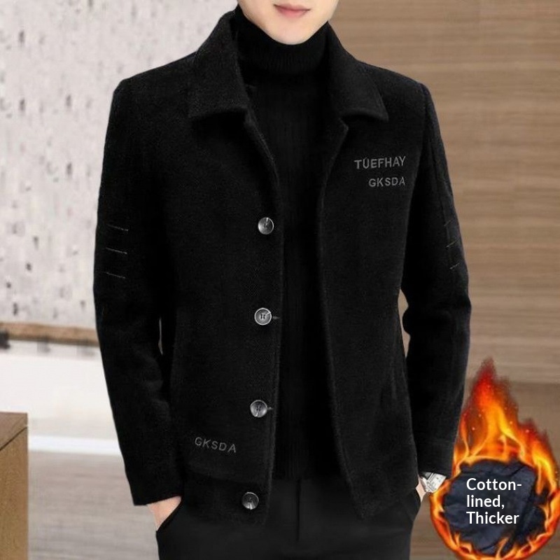 Women's Clothing New Short Style Autumn Winter Woolen Men's Thickened Jacket High-end Casual Trench Coat_voghion.com
