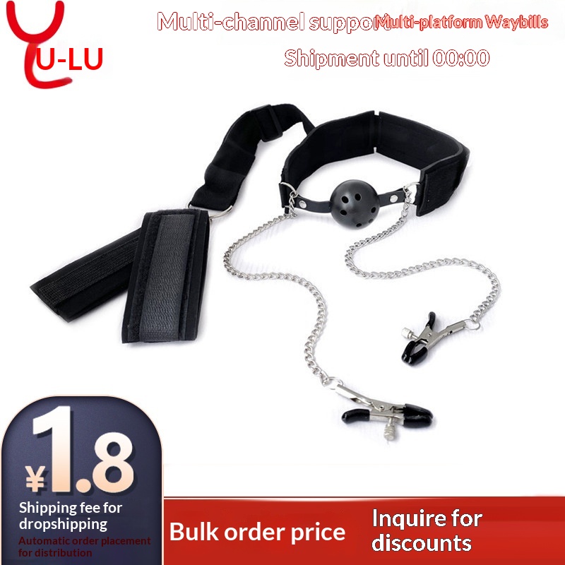 Morsetti per capezzoli SM Eros Lab Collare per collo all'indietro Bavaglio a sfera per bocca Giocattoli sessuali Manette Prodotti per adulti Attrezzi per l'addestramento_voghion.com
