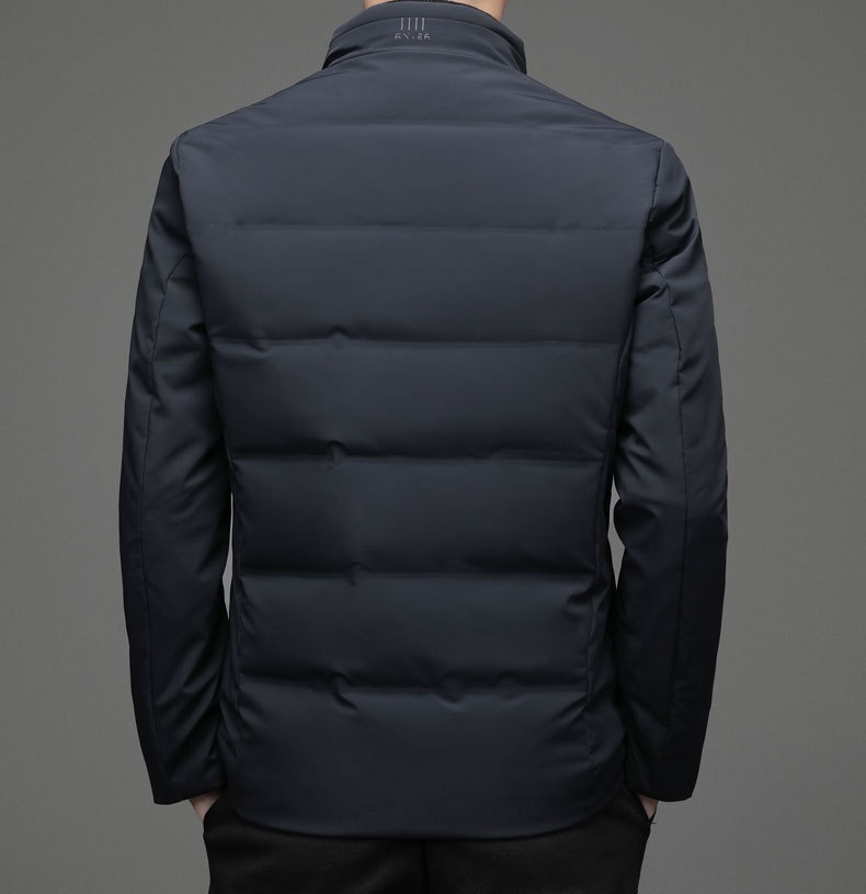 boy 2025 Winter New Casual Color Stand Collar White Duck Warm Down Middle-aged Men's Jacket_voghion.com