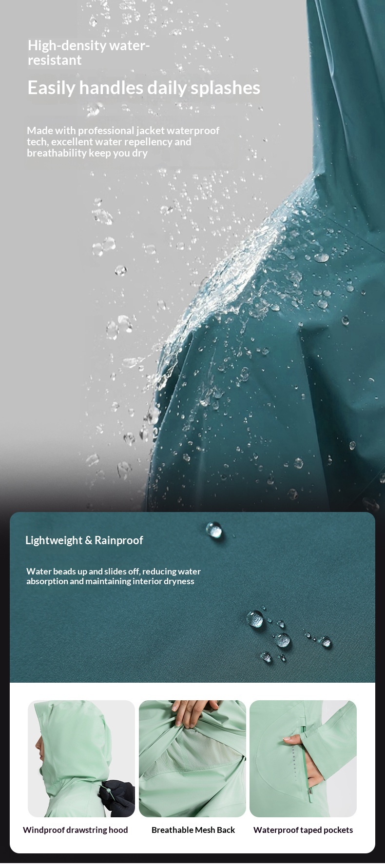 Abbigliamento da donna Giacca a vento con cappuccio da donna per autunno e inverno, antivento, impermeabile, traspirante, sportiva, da donna, per il fitness_voghion.com