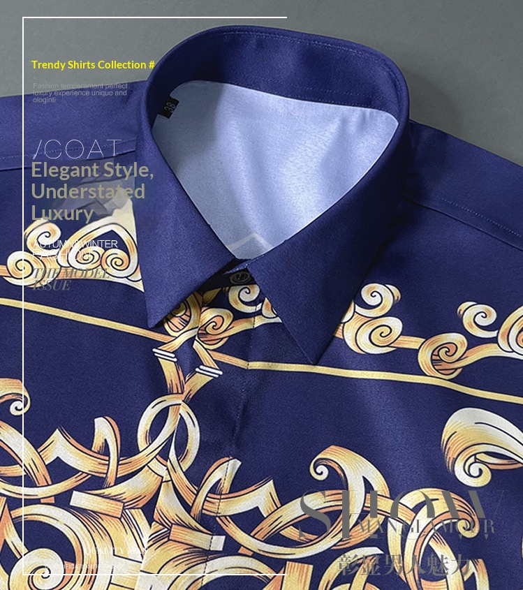 ForMen Gifan Belun European And American Style Short Sleeve Printed Slim Fit Men's Shirt Factory Supply_voghion.com