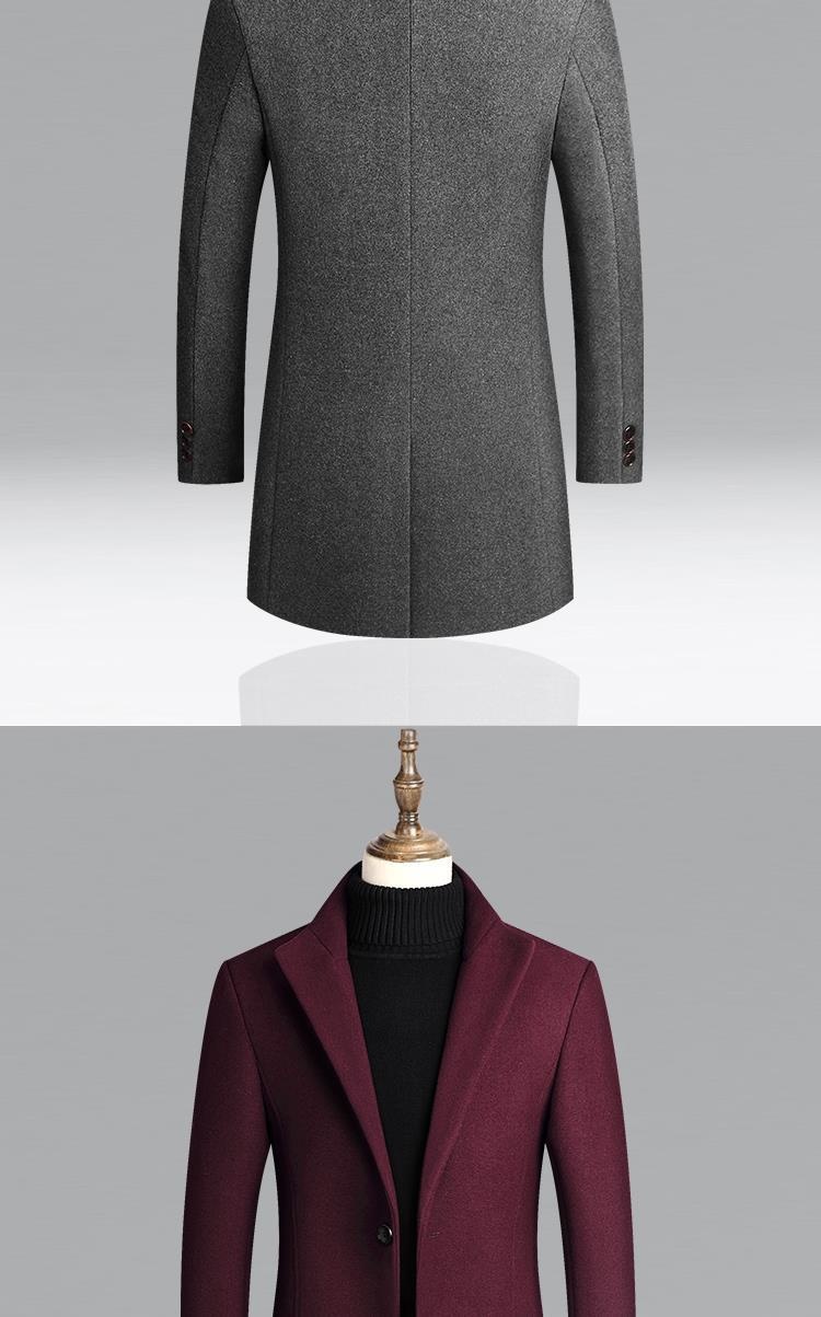 boy Boy 2025 New Autumn Winter Casual Slim Trench Coat Mid-Length Woolen Men's Clothing_voghion.com