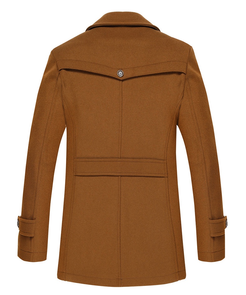 boy Boy Cross-Border Exclusive Autumn Winter Wool Double Layer Collar Neck Protection Men's Mid-Length Trench Casual Woolen Coat_voghion.com