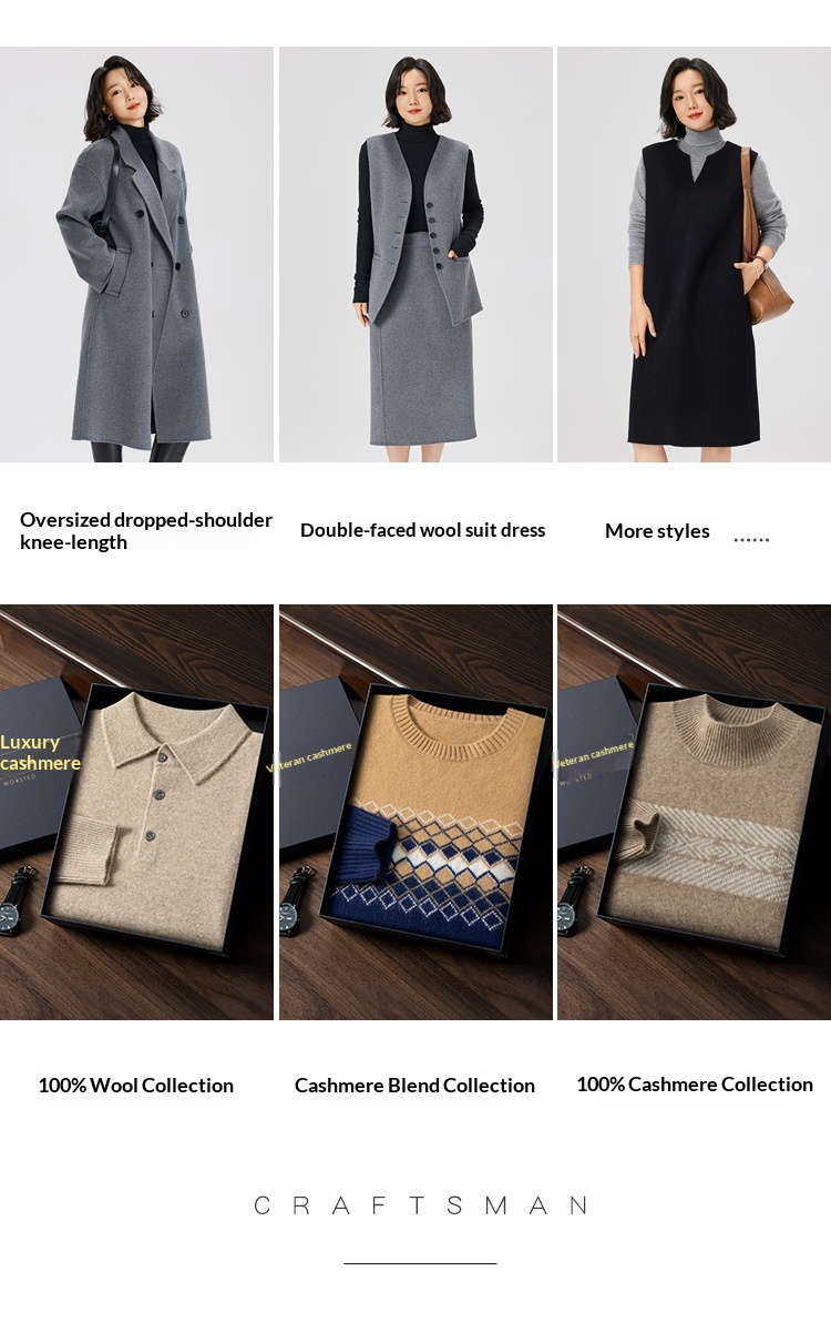 boy Boy Winter Korean Version Double-Sided Cashmere For Men High-End Turn-Down Collar Loose Drop Shoulder Mid-Length Woolen_voghion.com
