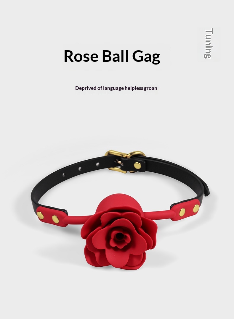 Eros Lab SM Silikonrose Sex-Trainingsrequisiten Bondage-Ball Mundplug für Erwachsene Flirt- und Fesselspielzeug für Paare_voghion.com