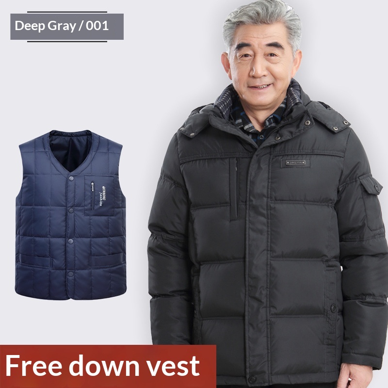 boy Dad Grandpa Style Down Jacket Thickened Men's Coat For Middle-aged And Elderly Fathers Winter Clothing_voghion.com