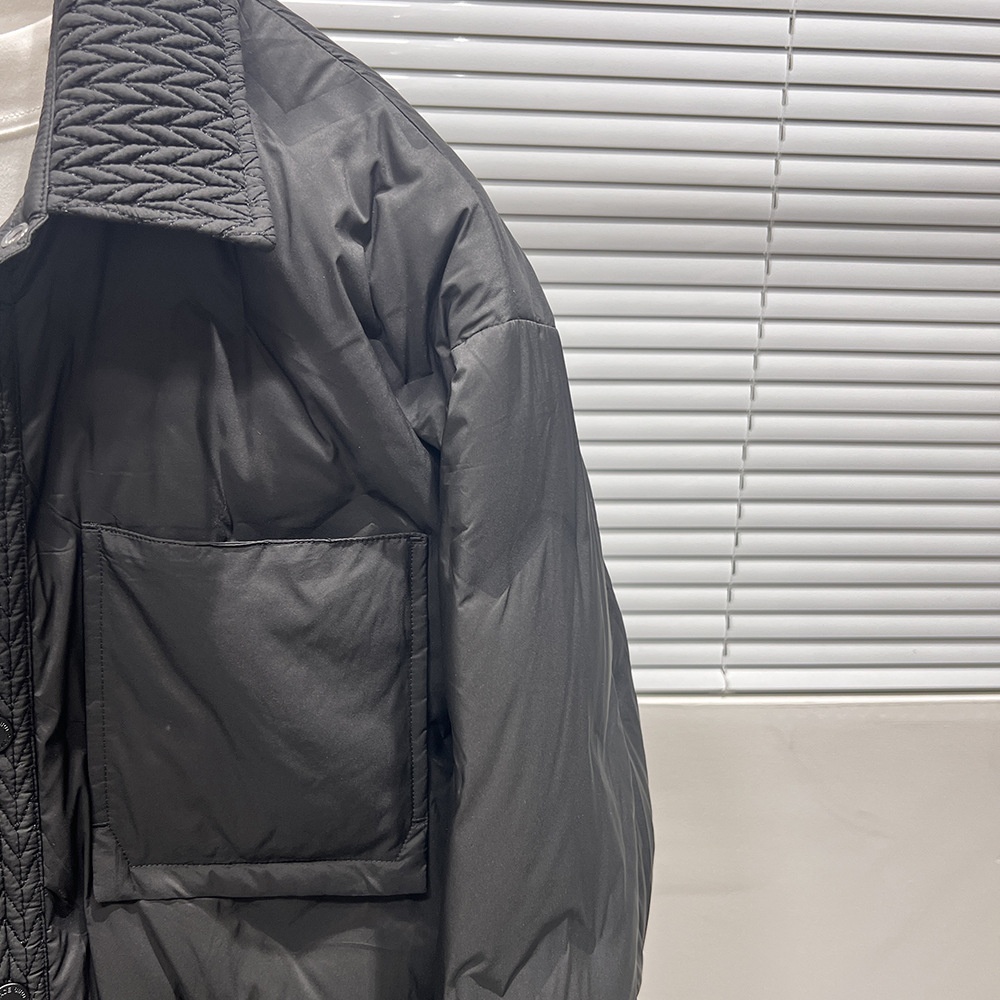 boy 2024 New Cold-Proof Shirt Wheat Ear Pattern Splicing Small Turn-Down Collar Thin Trendy Men's Down Jacket Coat_voghion.com