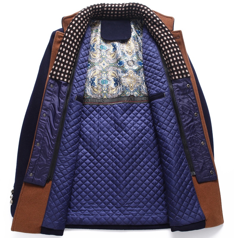 boy Boy 2022 Cross-Border Autumn Winter Thickened Woolen Coat Scarf Collar Jacket Men's Clothing Top_voghion.com