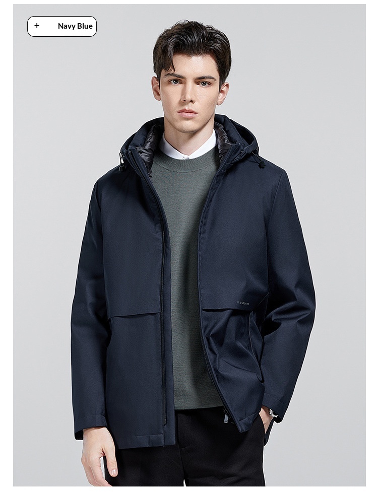 Erkek Çocuk Ceketi Dik Yaka Kapüşonlu Kaz Tüyü Soğuk Geçirmez Sıcak Üst 2025 İş Gündelik Kışlık Giysiler_voghion.com