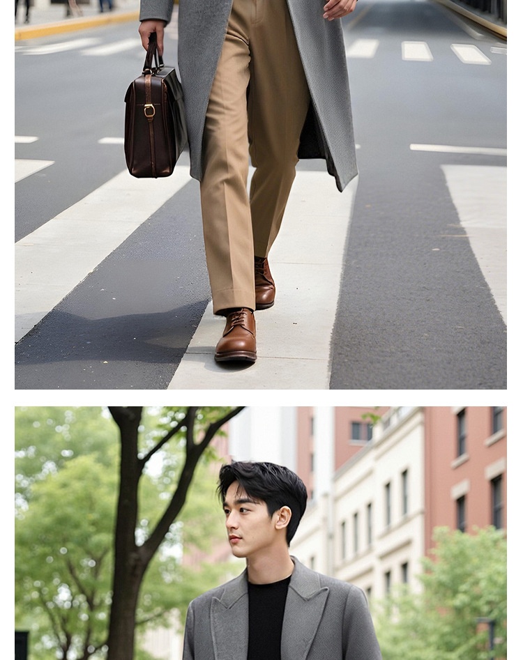 Manteau d'hiver pour garçon, 100 % laine, longueur genou, style coréen, double face, en cachemire épais, style décontracté._voghion.com