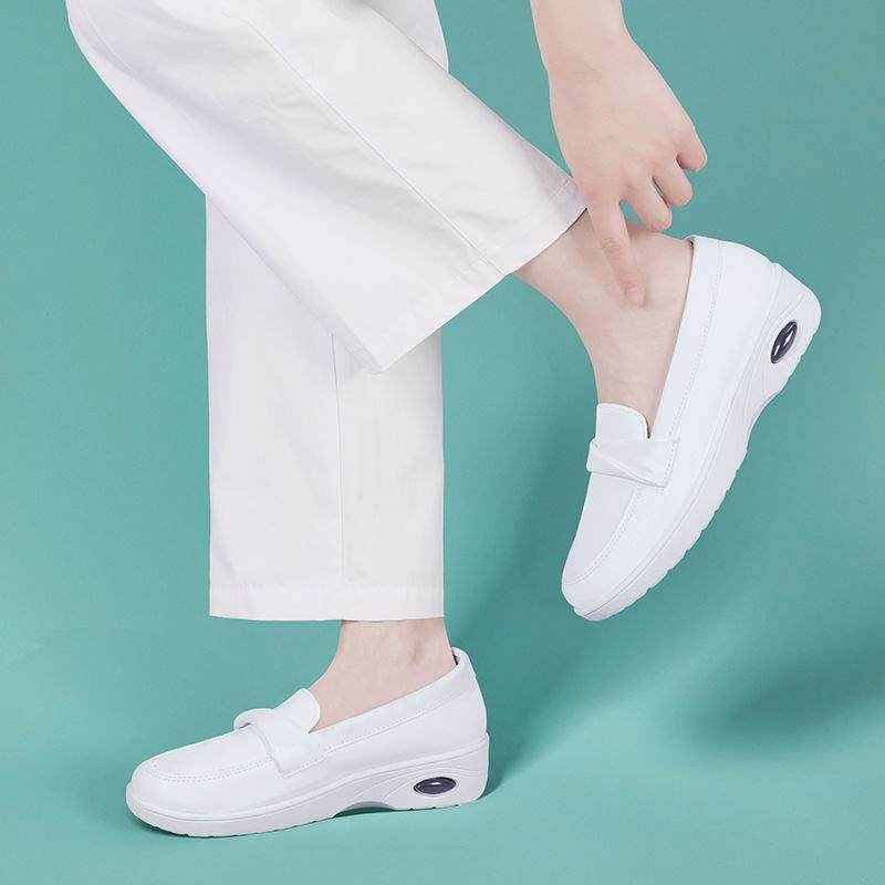 ShoeGlobe ShoeGlobe Breathable Nurse For Women, Non-Slip Medical Work Wear-Resistant Cushioned Casual Sh, Thick Sole Comfortable White_voghion.com