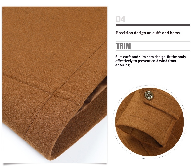 boy Boy Cross-Border Exclusive Autumn Winter Wool Double Layer Collar Neck Protection Men's Mid-Length Trench Casual Woolen Coat_voghion.com