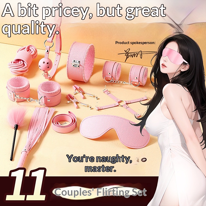 Eros Lab SM Props 8-Piece Bondage Handcuffs Whip Adult Couple Foreplay Set Sex Toys_voghion.com