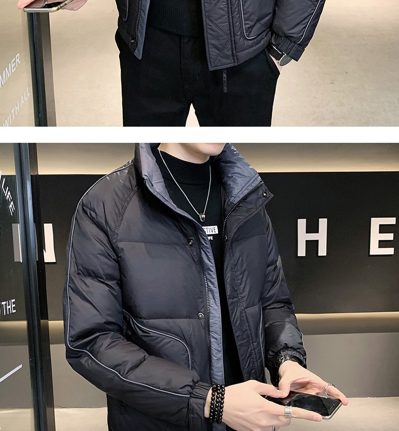 boy High-Quality Lightweight Jacket For Men, New White Duck Down Trendy Brand, Stand Collar Slim Fit Short Winter Thickened_voghion.com