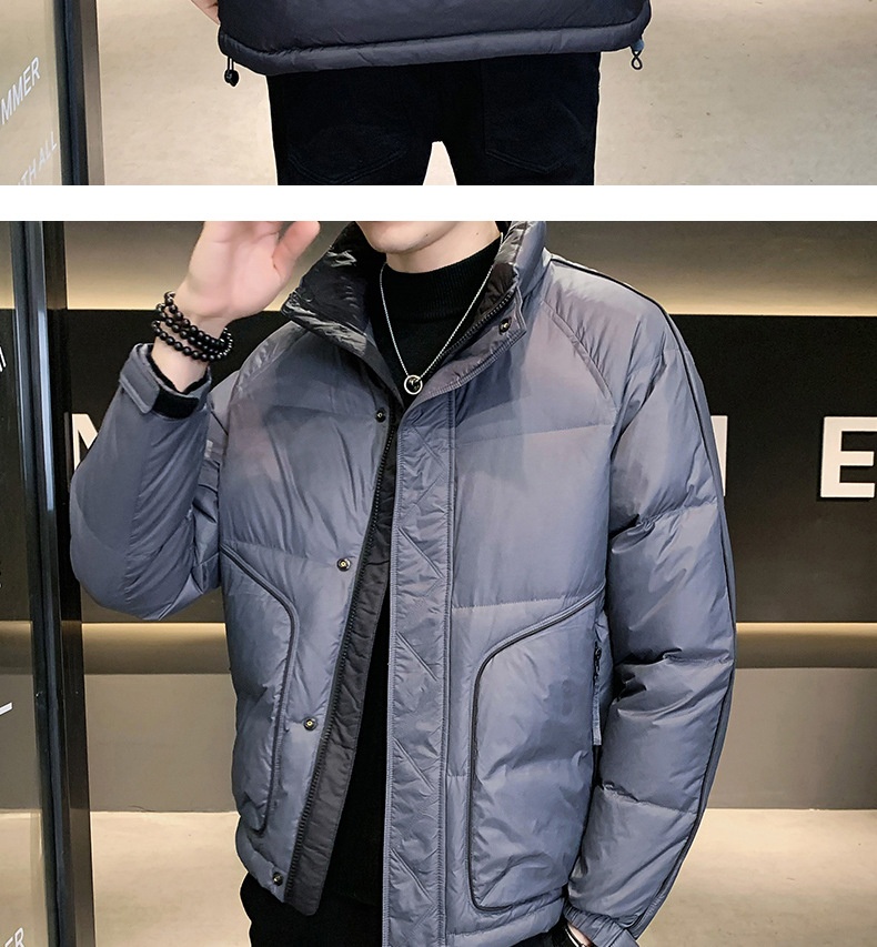 boy High-Quality Lightweight Jacket For Men, New White Duck Down Trendy Brand, Stand Collar Slim Fit Short Winter Thickened_voghion.com