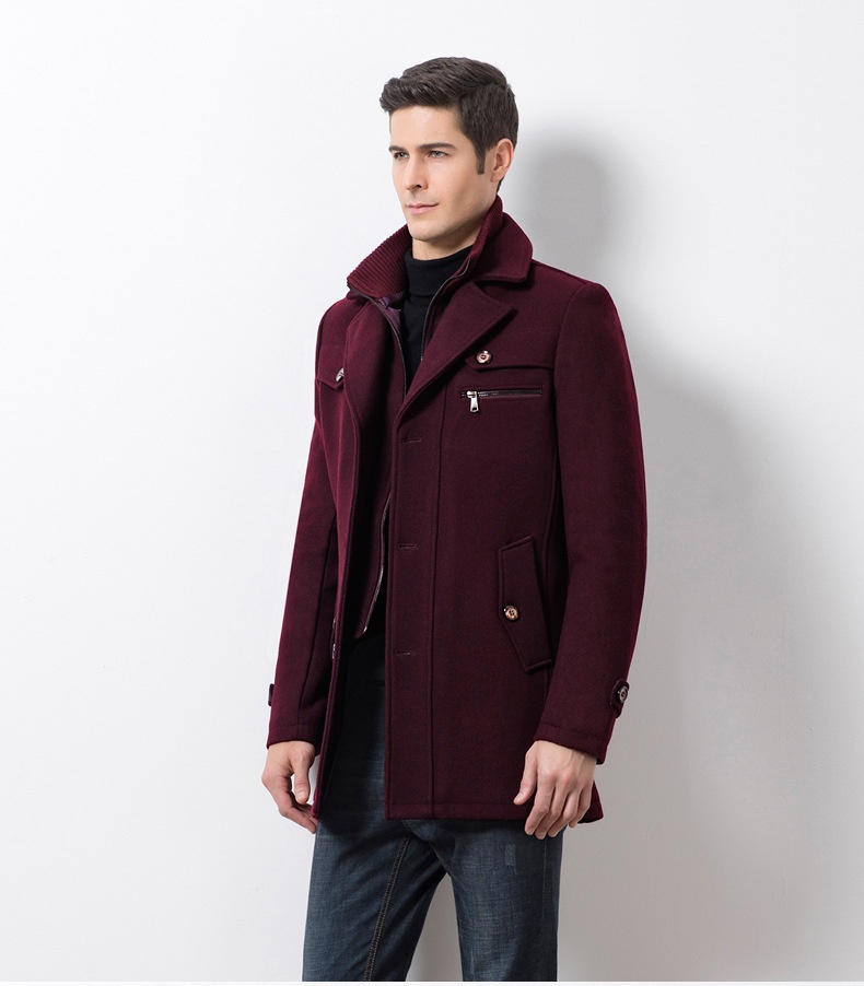 boy Boy Autumn Winter European Size Wool Coat Double Collar Jacket Wholesale Cross-Border Hot Item Source Men's_voghion.com