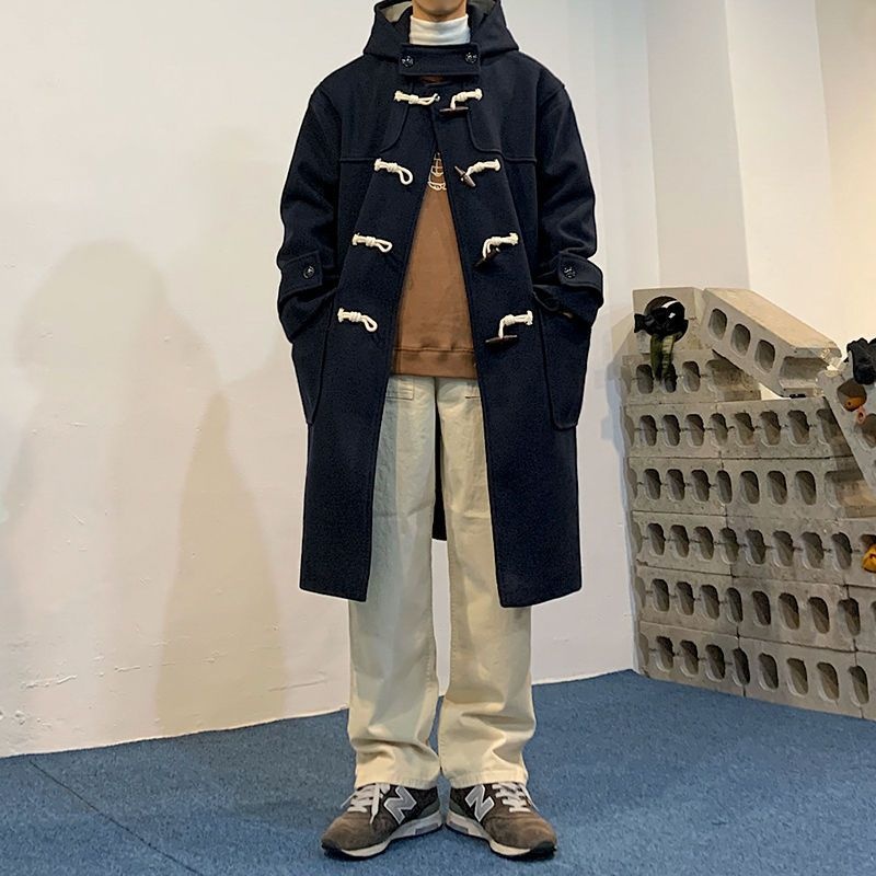 boy Boy MYQ Winter Wool For Men Korean Style Trendy Mid-Length Men's Trench Coat Loose Hooded Thickened Woolen Jacket_voghion.com