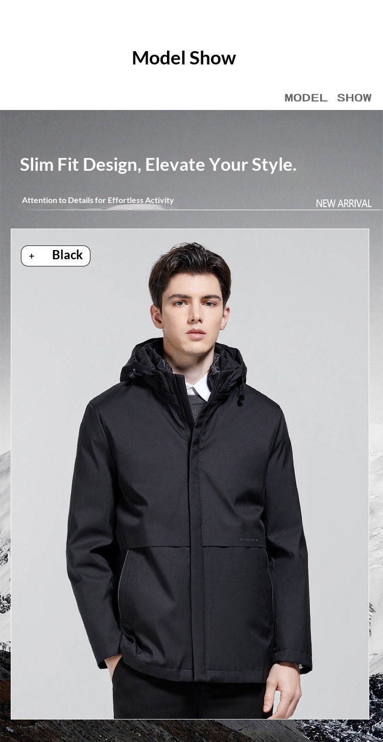 Erkek Çocuk Ceketi Dik Yaka Kapüşonlu Kaz Tüyü Soğuk Geçirmez Sıcak Üst 2025 İş Gündelik Kışlık Giysiler_voghion.com