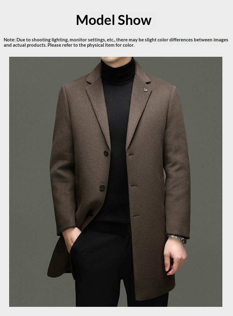 Boy Brand mittellanger Wollmantel aus reiner Wolle, Herren-Winterjacke mit herausnehmbarem Daunenfutter und Kragen_voghion.com