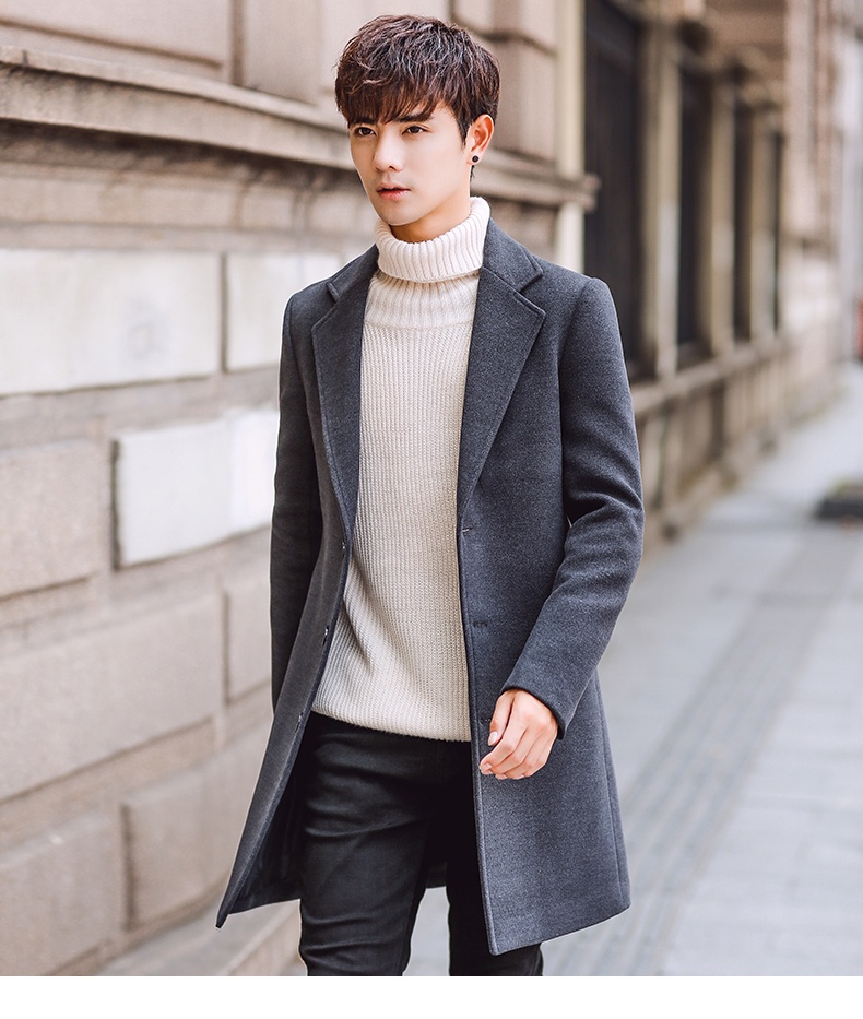 boy Boy Winter New Men's Wool Korean Style Slim Fit Mid-Length Trench Thickened Warm Woolen Coat_voghion.com