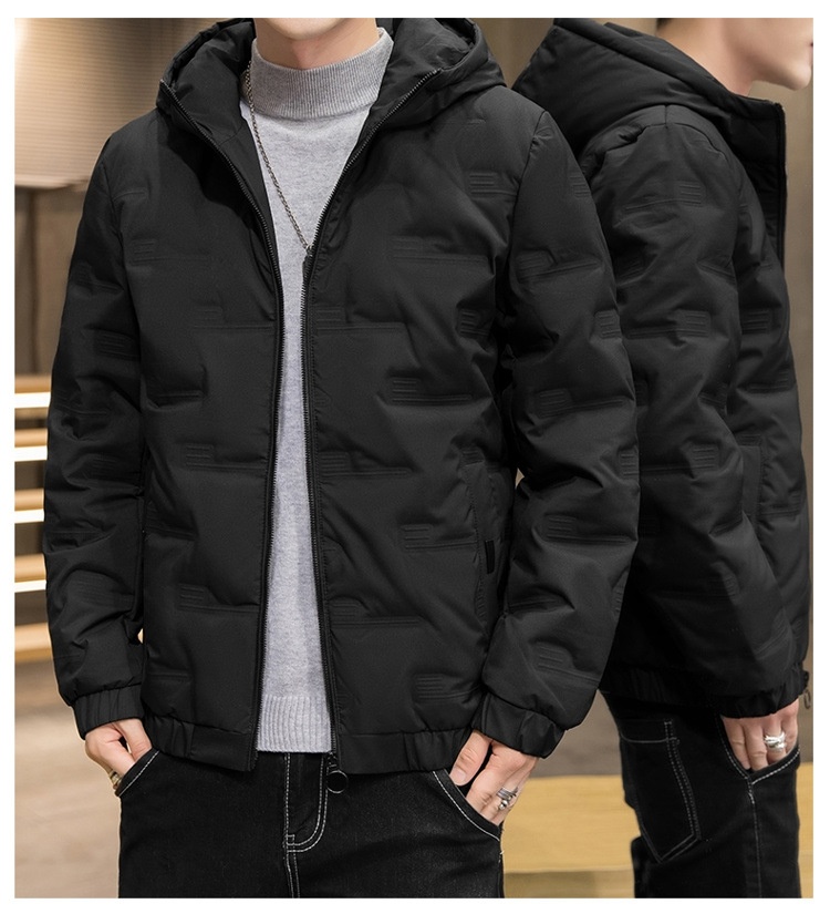 Jungen Herren Winterjacke Neue Mode Lässig Vielseitig Warm Jugend Kurz Kapuzenmantel Einfarbig Weiß Entendaunenmantel_voghion.com