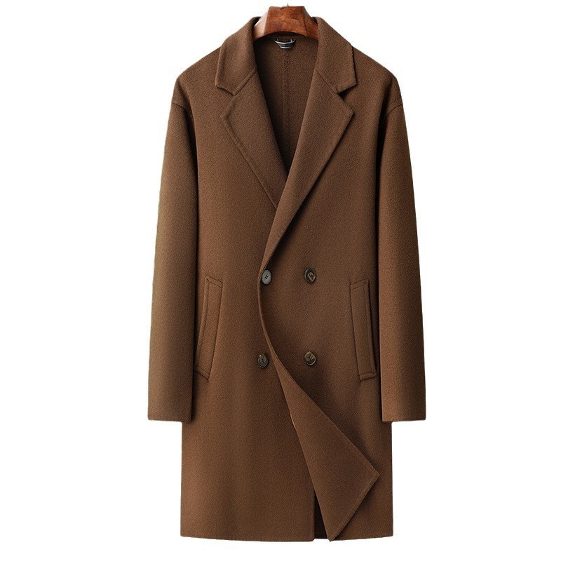 boy Boy 2025 Winter New Men's Long Double-Breasted Plus Size Business Casual Light Reversible Wool Coat_voghion.com