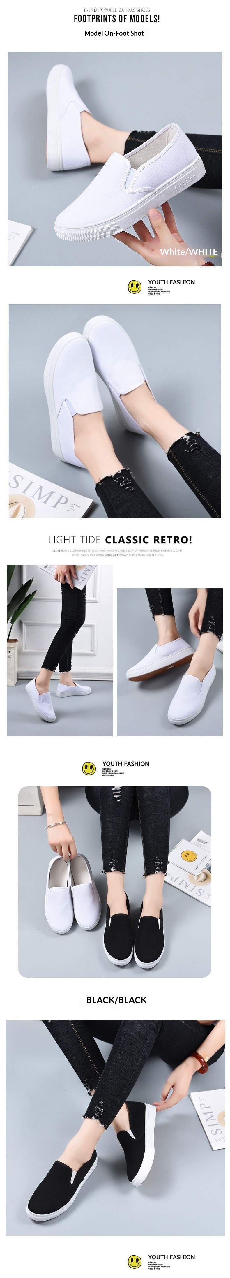 ShoeGlobe Krankenschwesterschuhe für Damen und Herren, rutschfeste, fleecegefütterte, warme Baumwollschuhe mit weicher Sohle, weiße Schuhe, Slip-On Old North Arbeitsschuhe aus Stoff für_voghion.com