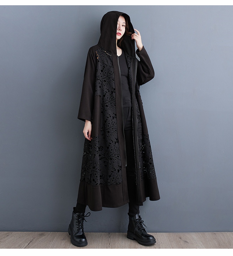 Women's Clothing Summer Korean And Japanese New Style Elegant Casual Hooded Plus Size Loose Patchwork Cardigan Trench Coat_voghion.com