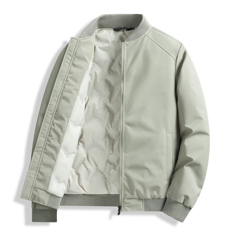 boy Cross-Border Baseball Collar Jacket Men's Winter Warmth Cold Protection 50% White Duck Down High-End Casual Coat Men_voghion.com