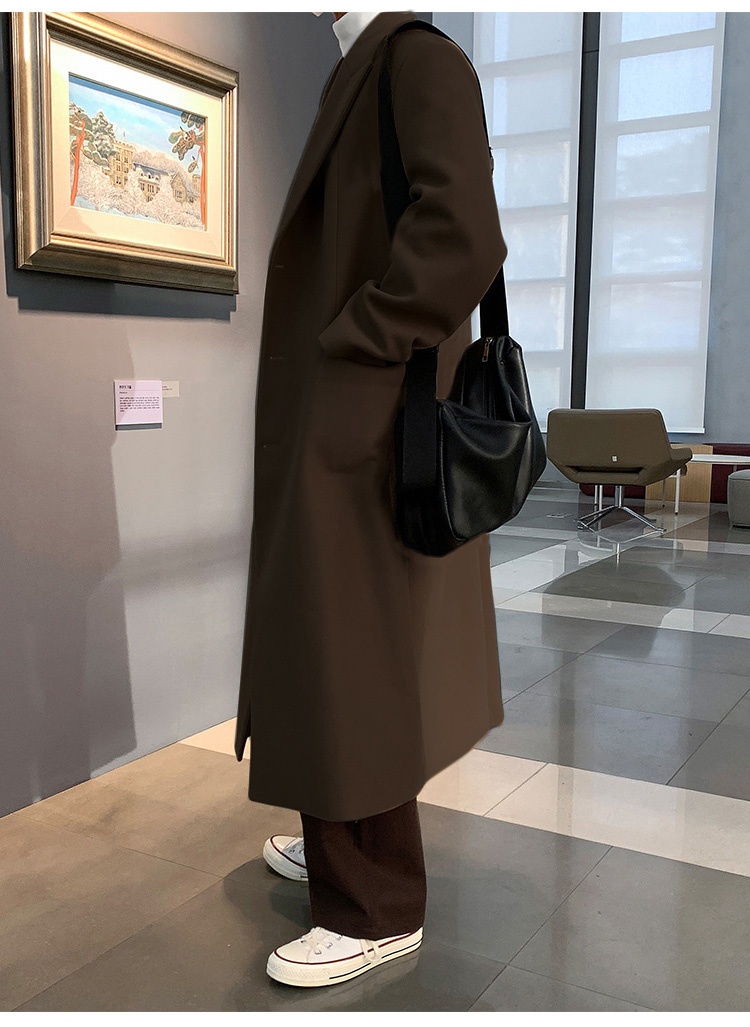 Boy Boy Nieuwe jas voor heren, halflange overknee kasjmier dubbelzijdige wollen trenchcoat, winter Koreaanse stijl_voghion.com