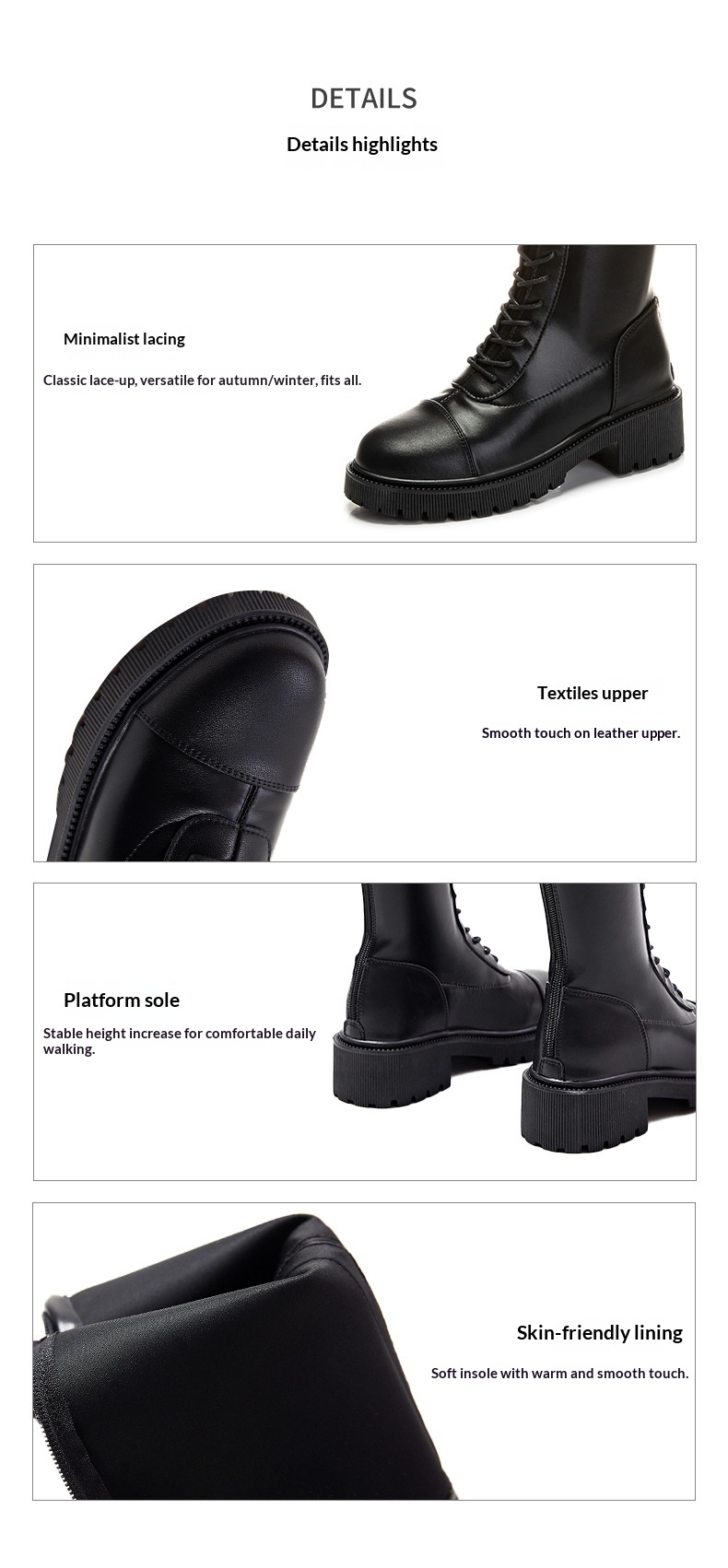 ShoeGlobe Women's Riding Autumn Winter 2025 New High Tube Casual Genuine Leather Long Boots British Style Thick Heel Fleece Lined_voghion.com