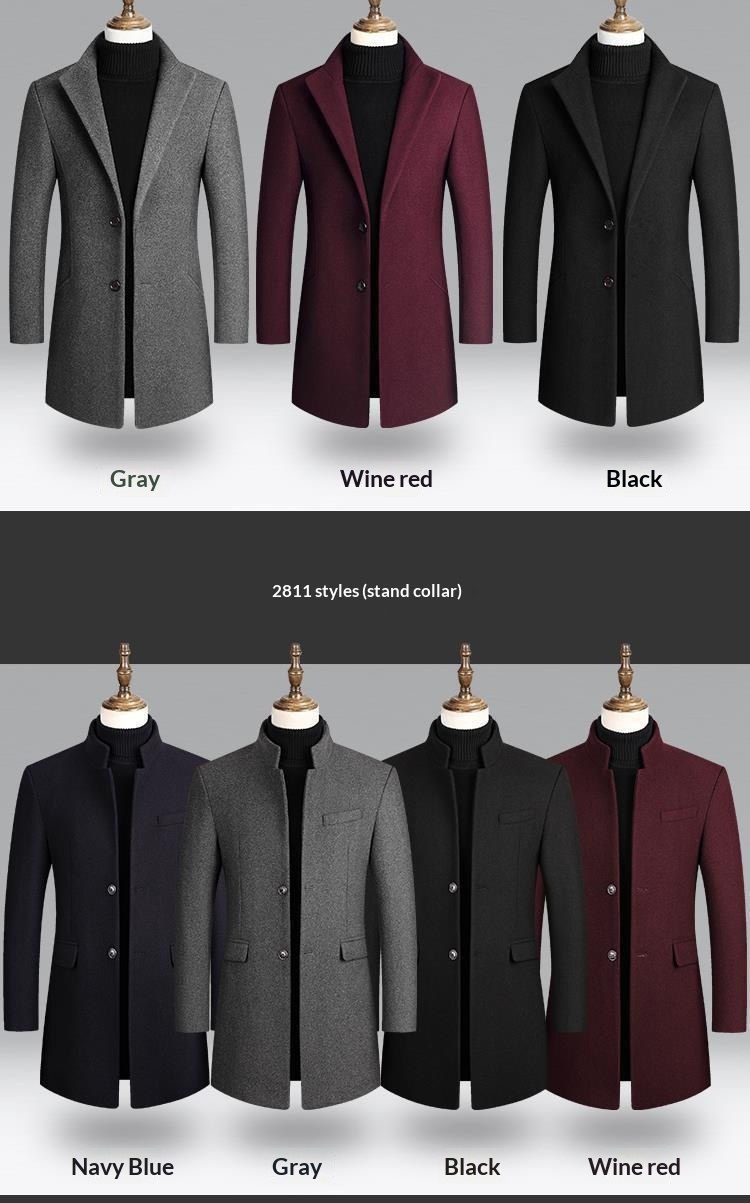 boy Boy 2025 New Autumn Winter Casual Slim Trench Coat Mid-Length Woolen Men's Clothing_voghion.com