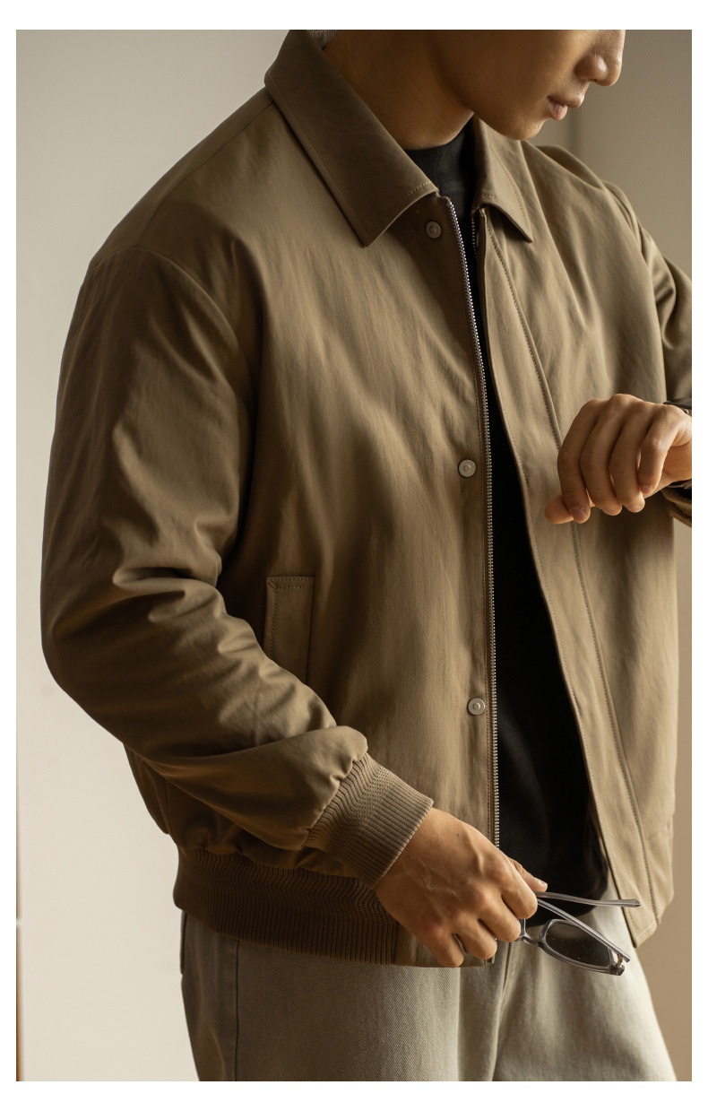 Amerikaanse stijl turn-down kraag werkkleding donsjack heren 2025 lente nieuwe warme korte losse jas vest voor heren_voghion.com