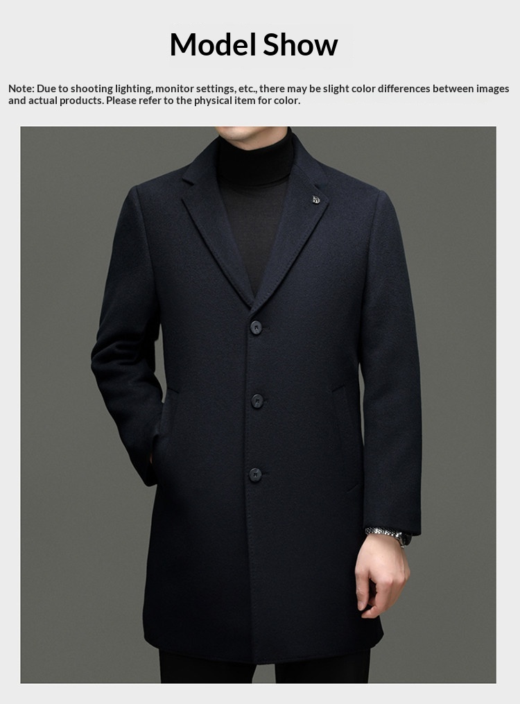 Boy Brand mittellanger Wollmantel aus reiner Wolle, Herren-Winterjacke mit herausnehmbarem Daunenfutter und Kragen_voghion.com