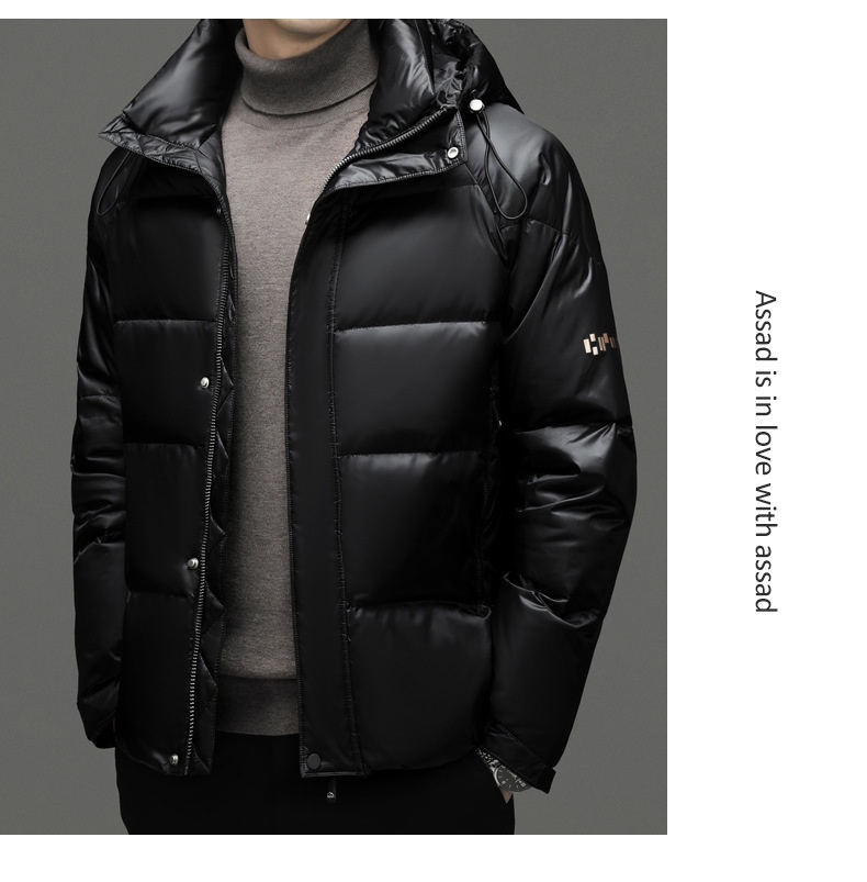 boy 2024 Winter Short Casual Hooded Jacket Fashion Loose Warm Goose Down Coat Men's Clothing_voghion.com
