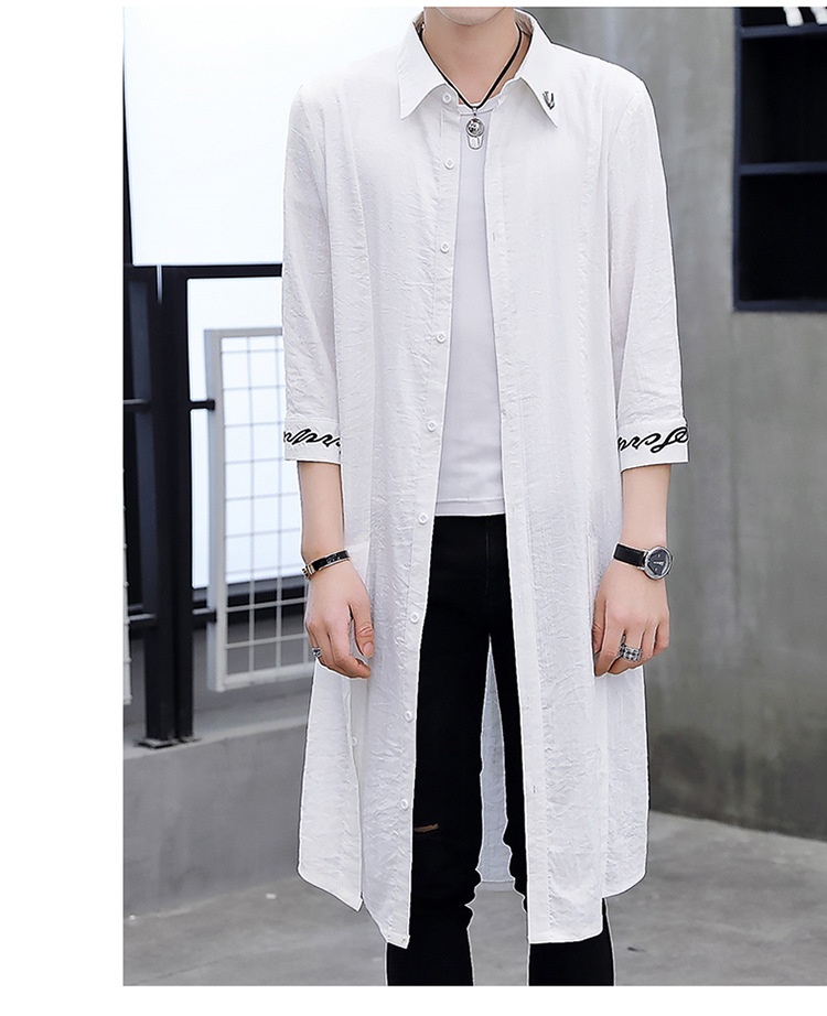 Damenbekleidung Dropshipping Sommer Neuer Herren Trenchcoat Stilvolle, verlängerte, kniehohe Sonnenschutzjacke mit halben Ärmeln Cape_voghion.com