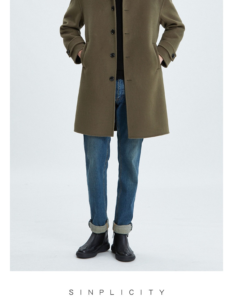 boy Boy Winter Korean Version Double-Sided Cashmere For Men High-End Turn-Down Collar Loose Drop Shoulder Mid-Length Woolen_voghion.com