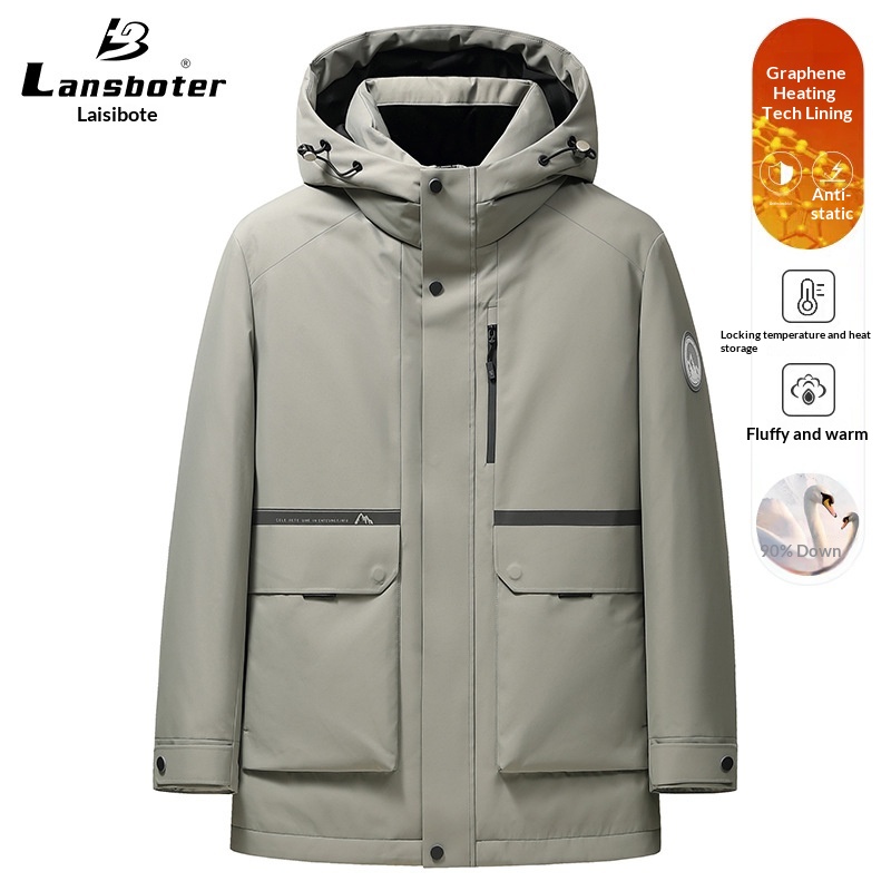 Erkek Çocuk National Standard Kaz Tüyü Mont Kış Yeni Orta Boy Kapüşonlu Kalınlaştırılmış Soğuğa Dayanıklı Sıcak Dış Mekan Erkek Kaz Tüyü Mont_voghion.com