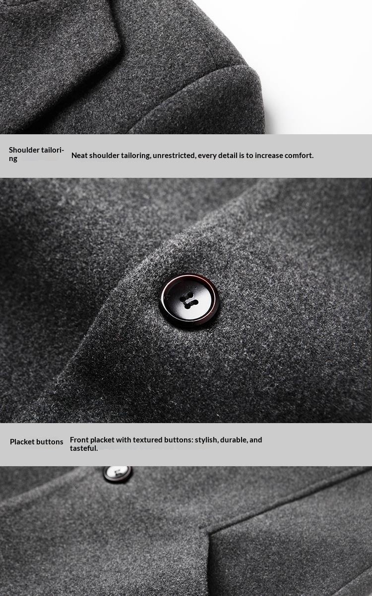 boy Boy 2025 New Autumn Winter Casual Slim Trench Coat Mid-Length Woolen Men's Clothing_voghion.com