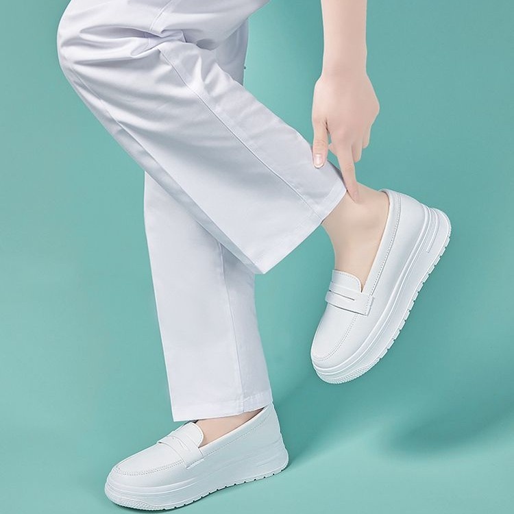 ShoeGlobe Damen-Krankenschwesterschuhe, dicke Sohle, atmungsaktiv, für Frühling und Herbst, bequem, zum Hineinschlüpfen, lässiger Low-Top-Schuh, geeignet für medizinische Zwecke_voghion.com