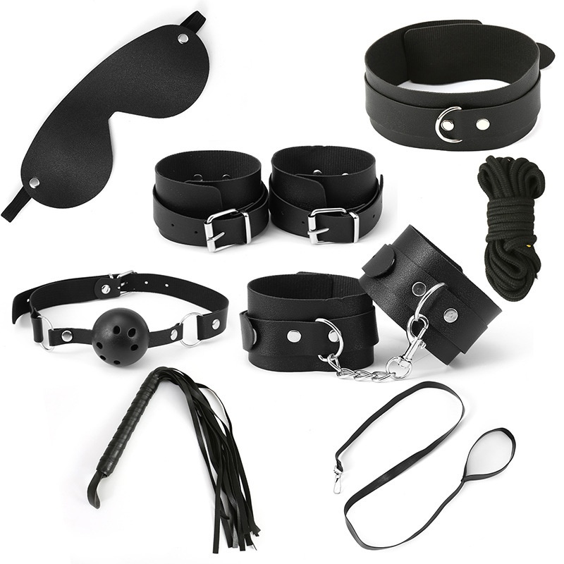Eros Lab SM Bondage Set Handcuffs Whip Anal Plug Props Couple Flirting Teasing Alternative Sex Toys Adult Products_voghion.com