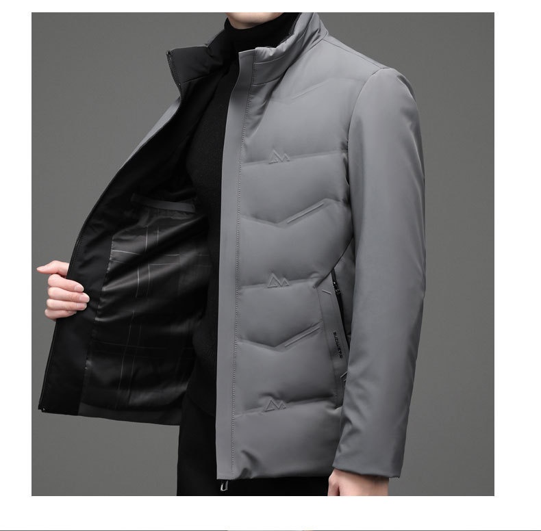 boy 2025 Winter New Casual Color Stand Collar White Duck Warm Down Middle-aged Men's Jacket_voghion.com
