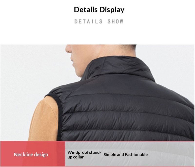 Leichte Herren-Daunenjacke für Herbst und Winter, kurz geschnitten, mit Stehkragen, ultraleicht, lässig und ultraleicht._voghion.com