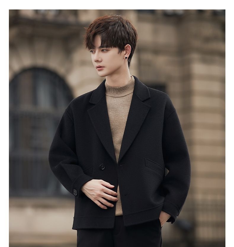 boy Boy Men's Coat Short Korean Style New Trendy Autumn Winter Casual Versatile High-Quality Wool Jacket_voghion.com