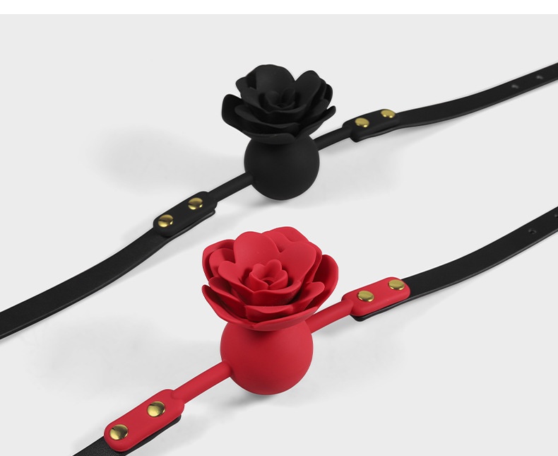 Eros Lab SM Silikonrose Sex-Trainingsrequisiten Bondage-Ball Mundplug für Erwachsene Flirt- und Fesselspielzeug für Paare_voghion.com