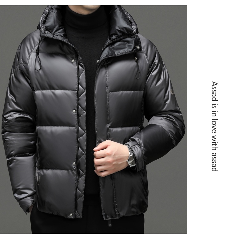 boy 2024 Winter Short Casual Hooded Jacket Fashion Loose Warm Goose Down Coat Men's Clothing_voghion.com