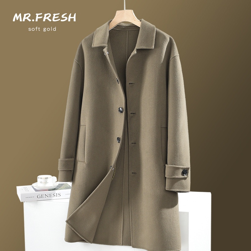 boy Boy Winter Korean Version Double-Sided Cashmere For Men High-End Turn-Down Collar Loose Drop Shoulder Mid-Length Woolen_voghion.com